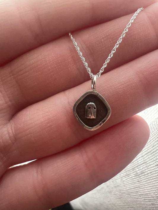 diamond ghost pendant