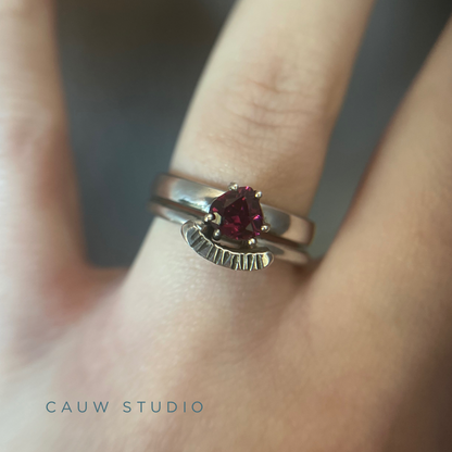 raspberry garnet pear ring