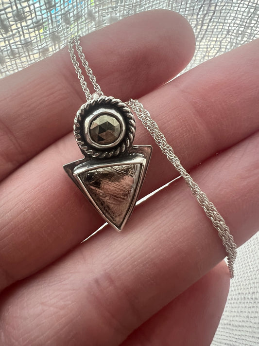 meteorite pyrite necklace