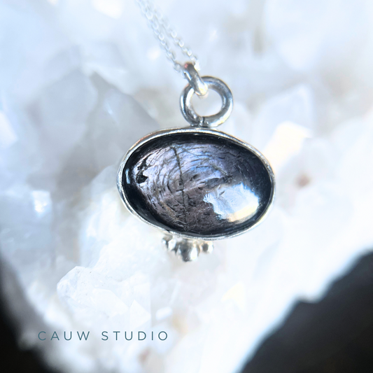 hypersthene oval necklace