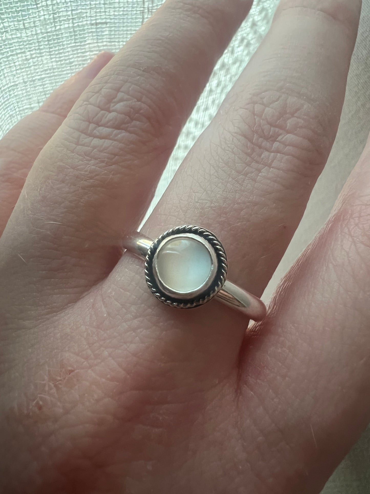 cat's eye moonstone round ring