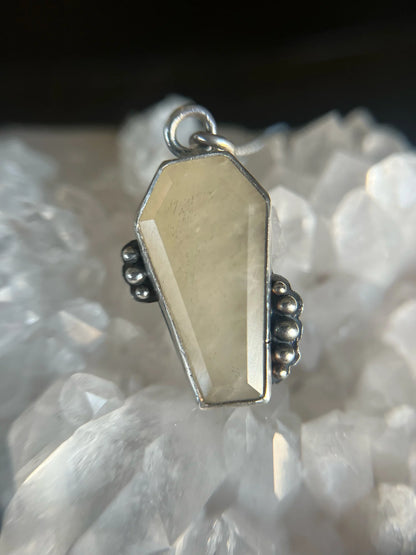 quartz coffin necklace