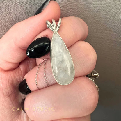 pear moonstone droplet necklace